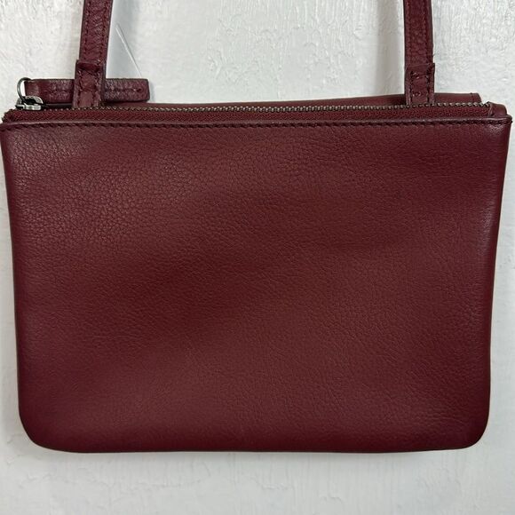 J. Jill Burgundy Leather Adjustable Strap Crossbody Bag - Picture 5 of 10